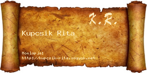 Kupcsik Rita névjegykártya